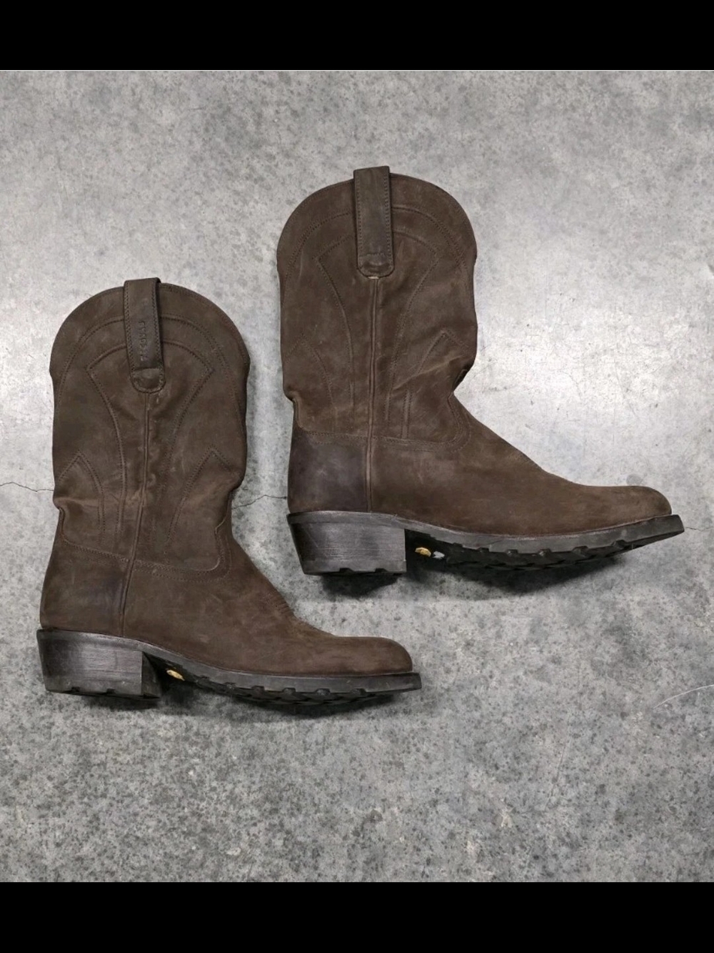 Tecovas The Bandera Bison Work Boots Mens 11.5 EE Wide Brown Leather Vibram Sole